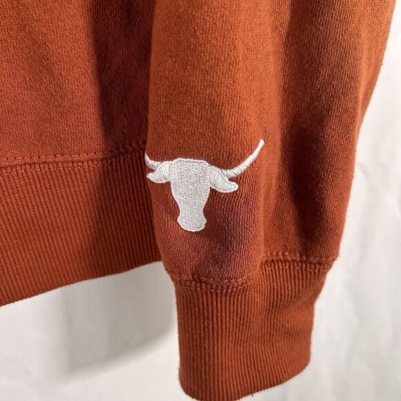 Texas Longhorns Sweater Women's Small Orange Crew Neck Wrist Patch Pullover - Picture 6 of 10